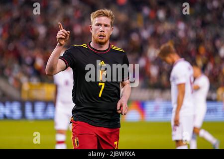 BRÜSSEL, BELGIEN - 8. JUNI: Während der UEFA Nations League Ein Spiel der Gruppe 4 zwischen Belgien und Polen im Stade ROI Baudouin am 8. Juni 2022 in Brüssel, Belgien (Foto: Joris Verwijst/Orange Picles) Stockfoto