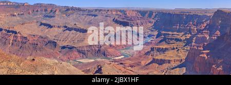 Panorama des Colorado River vom Navajo Ridge am Desert View Point Grand Canyon Arizona. Stockfoto