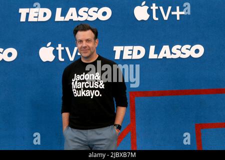 Ted Lasso Saison 2 Premiere auf dem Dach des Pacific Design Center am 15. Juli 2021 in Los Angeles, CA mit: Jason Sudeikis wo: Los Angeles, California, USA Wann: 16. Jul 2021 Quelle: Nicky Nelson/WENN.com Stockfoto