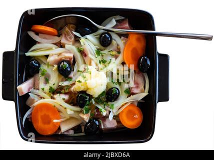 Schweineohrsalat, Gericht der portugiesischen Küche Stockfoto