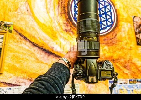 Nikon D810 im Fotostudio. Wohnzimmer. Hannover. Stockfoto