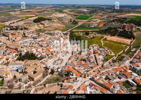 Luftaufnahme von Belmonte, Spanien Stockfoto