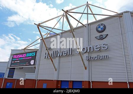 Das Halliwell Jones Stadium, Heimstadion des Warrington Wolves Rugby League Club, Konferenzzentrum, Mike Gregory Way, Warrington, England, WA2 7NE Stockfoto