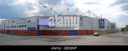 Das Halliwell Jones Stadium, Heimstadion des Warrington Wolves Rugby League Club, Konferenzzentrum, Mike Gregory Way, Warrington, England, WA2 7NE Stockfoto