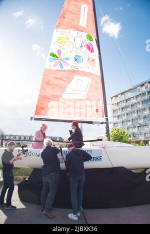 Paris Frankreich, 8. Juni 2022 : Campagne mondiale de sensibilization à l'UNESCO ( Globale Sensibilisierungskampagne bei der UNESCO ). Stockfoto