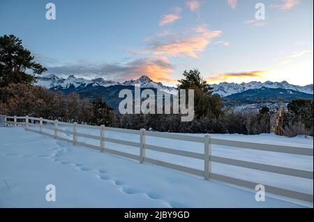Colorado Sonnenuntergang in Ridgway Stockfoto