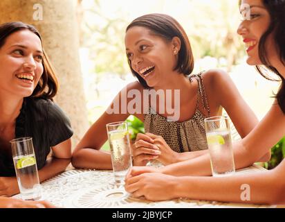 Freunde im Restaurant trinken Stockfoto