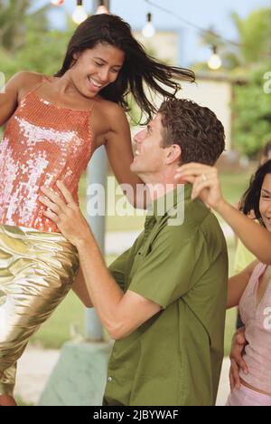 Freunde, tanzen Stockfoto