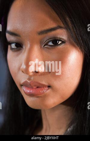 Afrikanische Frau Gesicht Nahaufnahme Stockfoto