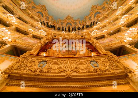 Gran Teatro La Fenice mit King Balcony ab Mai 1792 in Venedig, Italien. Stockfoto