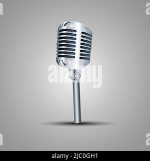Alte Vintage Mikrofon Vektor Illustration Stock Vektor
