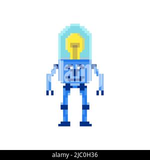 Roboter im Pixel-Art-Stil Stock Vektor