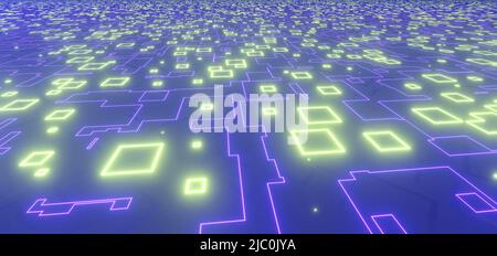 Das Konzept der Datenerfassung in Big Data. Supercomputer Supercomputer mit Supertechnologie und hoher Geschwindigkeit. 3D Render, 3D Illustration Stockfoto