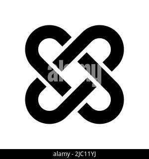 Zwei verflochtenen Schleifen Vektor-Zeichen Stock Vektor