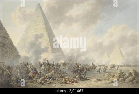 Schlacht an den Pyramiden Schlacht an den Pyramiden, 21. Juli 1798, Zeichner: Dirk Langendijk, 1803, Papier, Pinsel, Stift, H 540 mm × B 840 mm Stockfoto