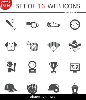 Baseball Icon Set Stock Vektor