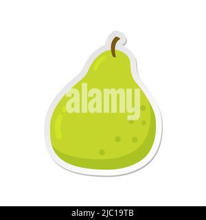Grüne Birnenfrucht. Reife Birne Cliparts Symbol. Flache Vektor Illustration Design Stock Vektor