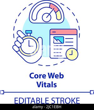 Symbol für das Konzept „wichtige Web-Vitalparameter“ Stock Vektor