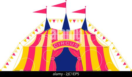 Zirkus Kirmes Komposition mit isoliertem Bild von klassischen Zirkus Big Top Vektor Illustration Stock Vektor