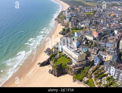 Ansicht von Tenby und der Küste - Pembrokeshire, Wales, Großbritannien Stockfoto