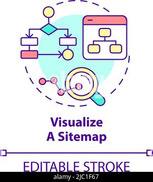 Symbol für das Sitemap-Konzept visualisieren Stock Vektor