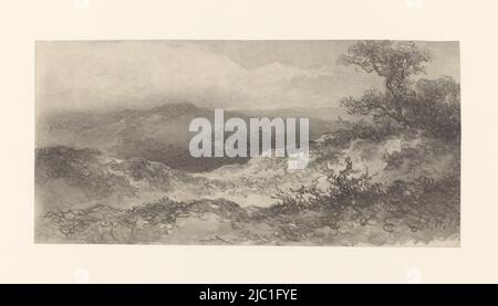 Dünenlandschaft, Zeichner: Johannes Hilverdink, 1878, Papier, H 210 mm × B 415 mm Stockfoto