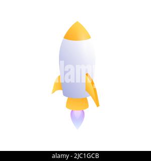 Grafische Rakete auf weißem Hintergrund. Vektorgrafik Stock Vektor