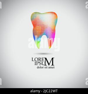 Colorful Tooth Icon - Zahnlogo Vorlage Vektor-Illustration Stock Vektor