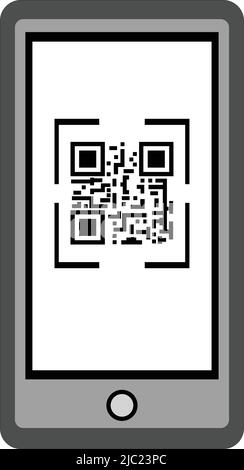 QR-Code auf weißem Hintergrund. Vektorgrafik. Stock Vektor