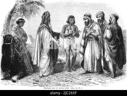 Die Bibel, Altes Testament, 1 Mose, 1 Mose, Kapitel 23, Vers 4, historische Illustration 1850 Stockfoto