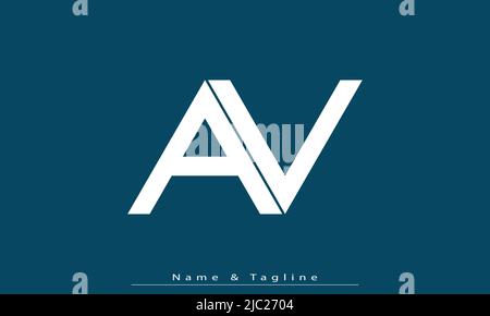 Buchstaben Buchstaben Initialen Monogramm Logo AV, VA Stock Vektor