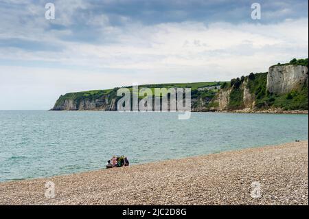 Seaton Seafront an einem sonnigen Tag, East Devon, England Stockfoto