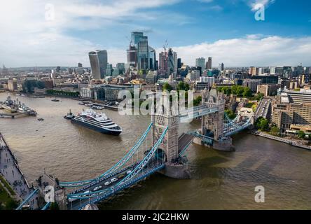 Panorama-Luftaufnahme des Stadtbildes von London, England Stockfoto