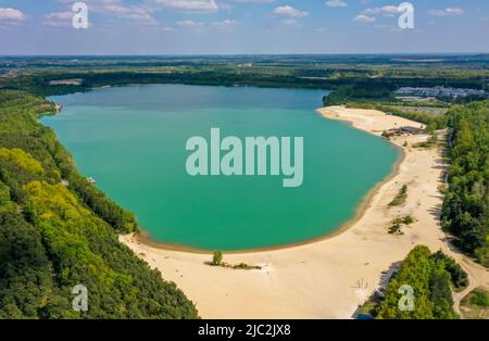 Haltern am See, Nordrhein-Westfalen, Deutschland - Badesee, Silbersee II, Steinbruchteich, lido, Badestrand. Stockfoto