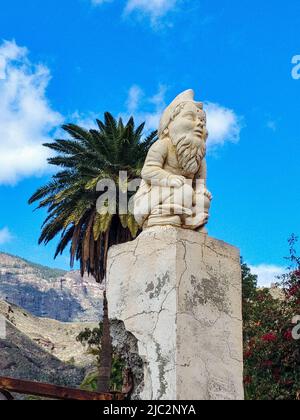 Fantasy-Statue in Santa Lucia de Tirajana Dorf, Gran Canaria, Kanarische Inseln, Spanien in Europa Stockfoto