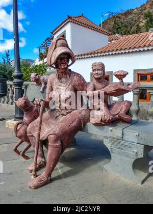 Fantasy-Statue in Santa Lucia de Tirajana Dorf, Gran Canaria, Kanarische Inseln, Spanien in Europa Stockfoto