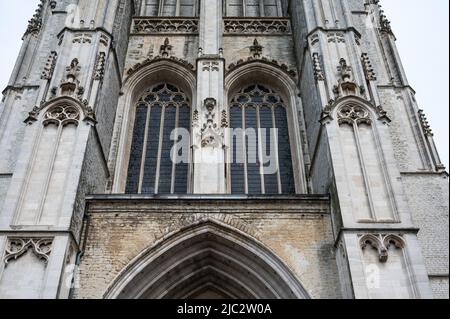 Mechelen, Provinz Antwerpen, Belgien - 06 04 2022 - Detail der Kathedrale Saint Rumbold Stockfoto