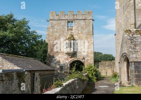 The Marmion Tower, West Tanfield, North Yorkshire, Großbritannien. Stockfoto