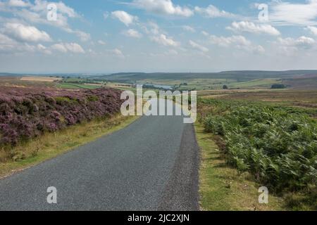 Gesamtansicht einer Straße im Yorkshire Dales National Park, North Yorkshire, Großbritannien. Stockfoto