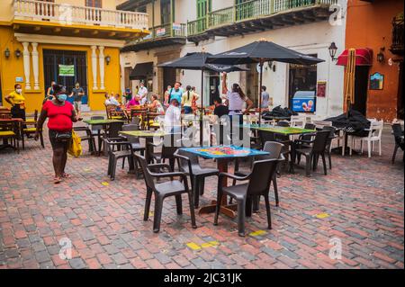 Santo Domingo Platz in Cartagena, Kolumbien Stockfoto