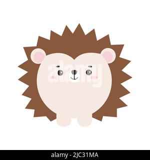 Kreis Igel Wald Tier Gesicht mit Pfoten Symbol isoliert auf weißem Hintergrund. Stock Vektor