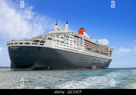 Cunard Kreuzfahrtschiff im Hafen von Sydney Stockfoto