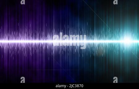 Digitale bunte Klangwelle auf schwarzem Hintergrund. Stockfoto