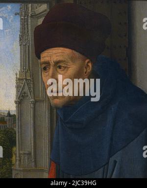 Rogier van der Weyden (1399-1464). Flämischer Maler. Büste des heiligen Josef, ca. 1435-1437. Tempera und Öl auf Holz. Calouste Gulbenkian Museum. Lissabon, Portugal. Stockfoto