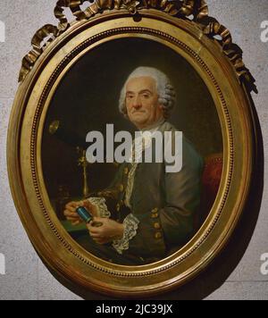 Nicolas-Bernard Lépicié (1735-1784). Französischer Maler. Der Astronom, ca. 1777. Öl auf Leinwand. Calouste Gulbenkian Museum. Lissabon, Portugal. Stockfoto