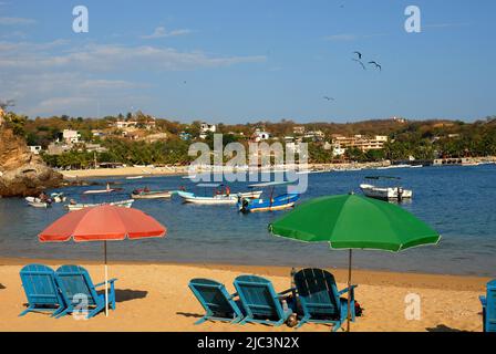 Strandresort in Mazunte. Bundesstaat Oaxaca, Mexiko Stockfoto