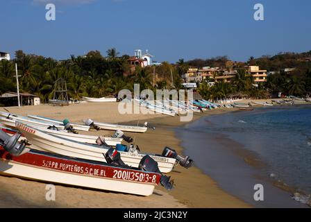 Strandresort in Mazunte. Bundesstaat Oaxaca, Mexiko Stockfoto