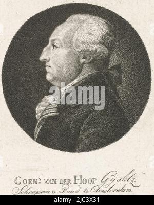 Porträt von Cornelis van der Hoop Gijsbertz., Druckerei: François Joseph Pfeiffer (I), (auf Objekt erwähnt), Amsterdam, 1787, Papier, Ätzung, H 94 mm × B 66 mm Stockfoto