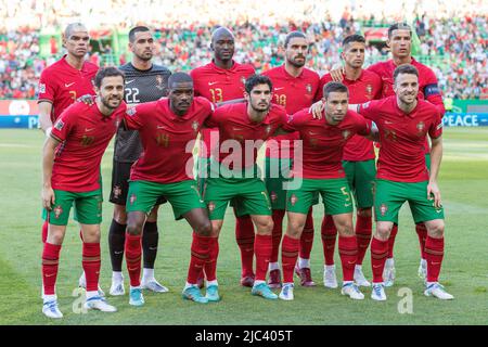 09. Juni 2022. Lissabon, Portugal. Portugal Startmannschaft das Finale der UEFA Nations League zwischen Portugal und Tschechien Credit: Alexandre de Sousa/Alamy Live News Stockfoto