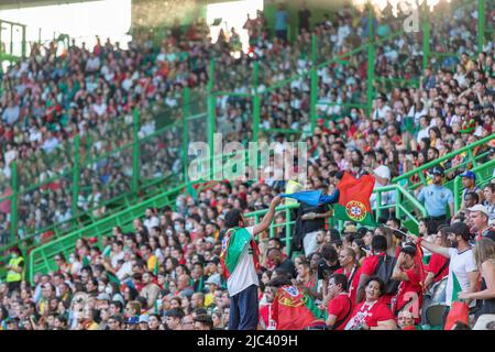 09. Juni 2022. Lissabon, Portugal. Portugal-Fans beim UEFA Nations League Final Turnier zwischen Portugal und Tschechien Credit: Alexandre de Sousa/Alamy Live News Stockfoto